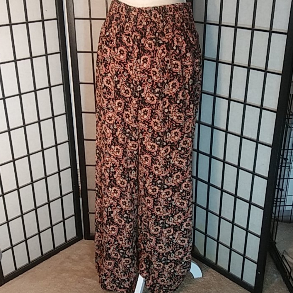 Band of Gypsies Paisley Pull-On Palazzo Pants